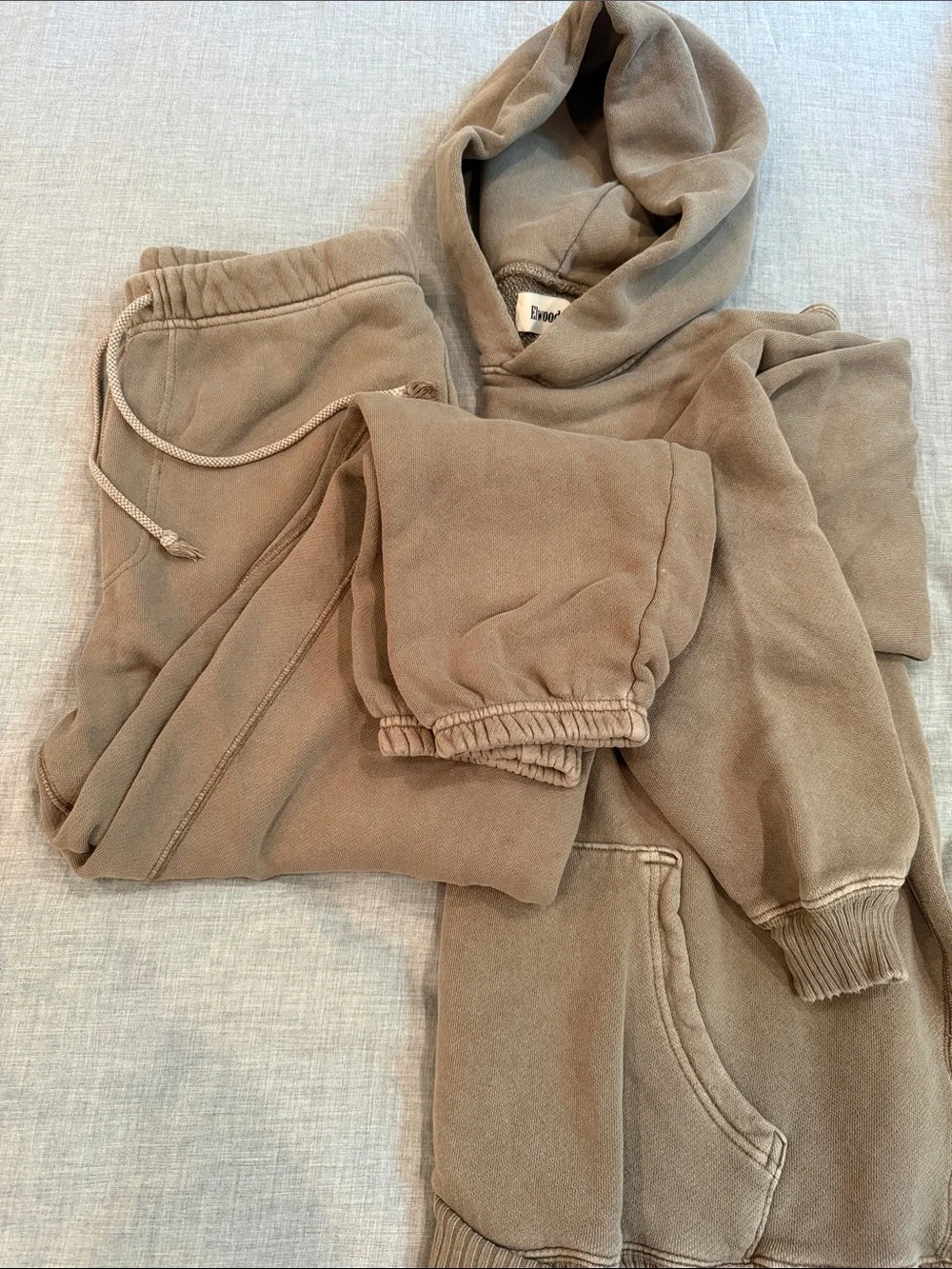 Elwood Taupe sweatpants and hoodie